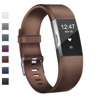 Wekin Replacement Bands Compatible with Fitbit Charge 2, Adjustable Silicone Sport Accessory Wristband Straps for Charge 2 HR Fitness Tracker Small Large Women Men