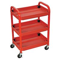 Offex OF-ATC332 Heavy Duty Rolling 3 Shelves Adjustable Storage Utility Cart - Red