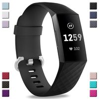 Hamile Bands Compatible with Fitbit Charge 3, Waterproof Replacement Watch Strap Fitness Sport Band Wristband for Fitbit Charge 3, Small, Black