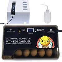 Mini Automatic Eggs Incubator for Chicken Duck Birds Auto Egg Turning with Egg Candler by TRIOCOTTAGE Small Digital Chick Hatcher with Turner for 7/12/24 Egg Hatching