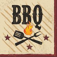 Creative Converting 18 Count Beverage Napkins, BBQ Master