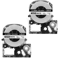 LaBold LK 4WBN LC 4WBN LC 4WBN9 SS12KW Label Tapes Cartridge Compatible for Epson LabelWorks LW300 LW400 LW500 LW600P LW700, Black on White,1/2 Inch X 26.2 Feet,2Pack