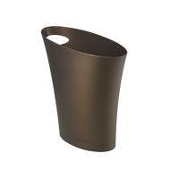 Umbra Skinny Sleek & Stylish Bathroom Trash, Small Garbage Can Wastebasket for Narrow Spaces at Home or Office, 2 Gallon Capacity, Bronze