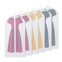 Univivi Hanging Garment Bag 48 inch Suit Bag for Storage(Set of 6) Washable Clear Lightweight Garment Bags for Long Dress Dance Costumes Suits Gowns Coats