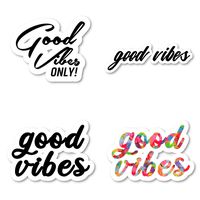 Good Vibes Sticker Pack Quotes Stickers - 4 Pack - Laptop Stickers - for Laptop, Phone, Tablet Vinyl Decal Sticker (4 Pack) S211253