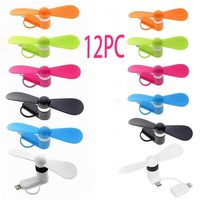 Mini Phone Fan - for iPhone/iPad/Android Smartphone/Tablet - Mobile Summer Accessories - (6 Color 12PCS)