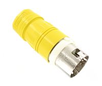 Leviton 6365CR 50Amp, 125V AC, Non-NEMA, 2P, 3W, Black & White Locking Plug, Industrial Grade, Grounding, Corrosion Resistant(CR) - Yellow/White