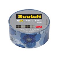 Scotch Expressions Magic Tape, 3/4 x 300 Inches, Blue Floral, 6-Rolls/Pack