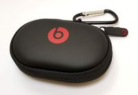 Hard Case + Black/Silver Carabiner/Hook for Powerbeats 3, 2 & 1, BeatsX, UrBeats, Tour, iBeats, Lady Gaga, Diddy Beats & All Beats Earphones/Earbuds Wired or Wireless Models. by:GeneralBuy.