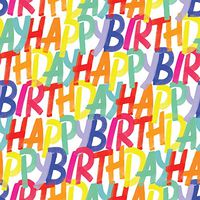 Jillson & Roberts Bulk Gift Wrap, Rainbow Birthday, 1/4 Ream 208' x 24"