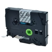 GREENCYCLE Replacement Label Tape Compatible for Brother Tz-135 Tz135 Tze135 White on Clear 12mm Label Maker Pack of 1