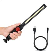 Portable New 410 Lumen Pocket Rechargeable COB LED Slim Work Light with USB cable, Led Work Light Rechargeable with Battery, Multi Purpose,LED Work Light (Red)