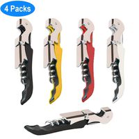 4 Packs Professional Waiter Corkscrew Wine Openers Set,Upgraded With Heavy Duty Stainless Steel Hinges Wine Key for Restaurant Waiters, Sommelier, Bartenders (Multi-Color 4 Packs)