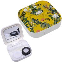 Portable Contact Lens Case Box Travel Kit Mirror + Bottle + Tweezers Container Holder [ Summer Blooming Garden Full Wild ]