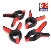 WORKPRO 4-piece Spring Clamp Set, 6-1/2-inch Nylon Clamps with Soft Bi-material Handle for Woodworking, Photography Studios and DIY Works