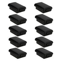 HQMaster 10 Pack Black Battery Cover Shell Case for Xbox 360 Wireless Controller