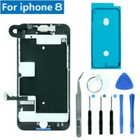 Full Screen Replacement LCD 3D Touch Assembly Front Camera Ear Speaker Shield Plate with Frame Adhesive and Repair Tools for iPhone 8 4.7 inch (Black)
