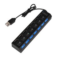 7-port USB 2.0 Multi Charger Hub +High Speed Adapter On/off Switch Laptop/pc