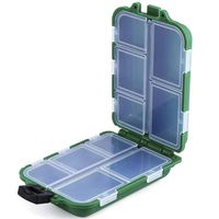 Fine Waterproof Fishing Lure Box Spoon Hooks Baits Storage Tackle Box Containers for Casting Fishing Fly Fishing, With10 Compartments (Green)