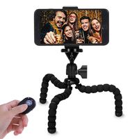VIUME Phone Tripod, Portable and Flexible Camera Stand Holder with Wireless Remote and Universal Clip for Phone, Camera, Sports Camera GoPro (Small)