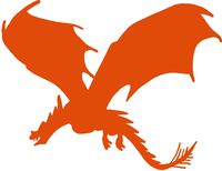 hBARSCI Flying Dragon Vinyl Decal - 5 Inches - for Cars, Trucks, Windows, Laptops, Tablets, Outdoor-Grade 2.5mil Thick Vinyl - Orange