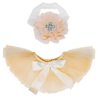 Newborn Girl Photography Outfits - Infant Photography Props/Baby Girl Photo Props - Beige Newborn Tutu Skirt and Headband Set