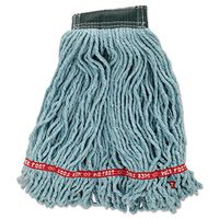 RCPA252GRE Web Foot Wet Mop Heads, Shrinkless, Cotton/Synthetic, Green, Medium