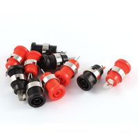 uxcell 10 Pcs Black Red Plastic Housing Binding Post Banana Jack Adapter for 4mm Safety Protection