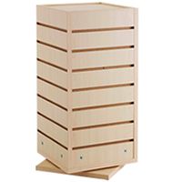 Countertop Spinner Slatwall Cube Retail Store Merchandise Display Maple NEW
