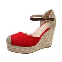 Wedge Sandals for Women Espadrille Wedge Sandals Casual Summer Peep Toe Slingback Platform Sandals Shoes Red