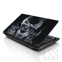 LSS Laptop 17-17.3" Skin Cover with Colorful Smoke Skull Pattern for HP Dell Lenovo Apple Asus Acer Compaq - Fits 16.5" 17" 17.3" 18.4" 19" (2 Wrist Pads Free)