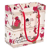 Christmas Gift Bags, Yoption 12 Pack Elegant Gift Bags with Handles Holiday Craft Bags Cartoon Candy Gift Bags (Small)