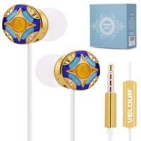 in-Ear Earbuds Microphone Ear Studs Earphones Noise Cancelling Headsets Volume Control Stereo Bass Crystal Clear Sound Fits All 3.5mm Interface Device (Yellow)