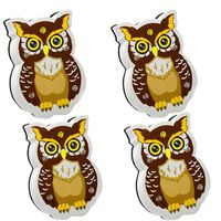 WEKOIL Magnetic Dry Erase Erasers Whiteboard Eraser Chalkboard Eraser Cute Owl Erasers with Felt for Students Teachers Classroom Office Home Pack of 4
