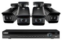 Lorex Weatherproof Indoor/Outdoor Home Surveillance Wired Security System, 16-Channel 4K Ultra HD IP 3TB NVR System w/ 4 Outdoor (8MP) Cameras w/Color Night Vision & Audio Recording
