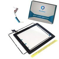 Fixcracked Touch Screen Replacement Parts Digitizer Glass Assembly for Ipad 2 + WIFI Antenna Cable(Black）