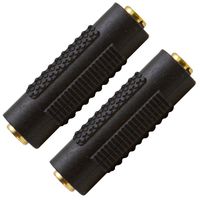 Seismic Audio - SAPT124-2Pack - 2 Pack of 1/8" Female to 1/8" Female Adapter (Black & Gold)
