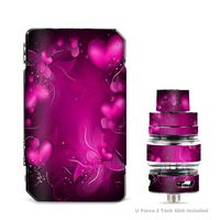 IT'S A SKIN Decal Vinyl Wrap for VooPoo Drag Mini & UForce T2 Tank Vape Sticker Sleeve Cover/Pink Hearts Flowers
