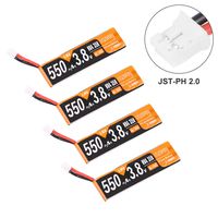 4pcs 550mAh 1S HV 3.8V LiPo Battery 50C Rechargeable Battery JST-PH 2.0 PowerWhoop mCPX Connector for Inductrix FPV Plus Micro FPV Racing Drone Like Tiny 8X Mirarobot S85 Whoop KK Tiny7 Snapper7 Armor