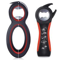 6 in One Jar Opener, 5 in One Can, Bottle, and Jar Lid Opener, 2 Pack - Jar Opener for Seniors and Arthritic Hands, Seniors with Arthritis, Hand Weakness (Red)