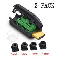 Jienk HDMI Solderless Male Quick Connector, Port Terminal Solderfree Breakout Connector Board with Case Accessories(2 Pack)