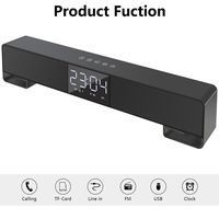 TV Sound Bar, TEMACOO Desk Clock Bluetooth Soundbar Wireless Speaker Mega Bass Ring Dual Loudspeaker Wireless Home Theater Sound Bar