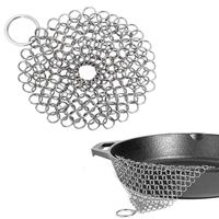 Cleaning Brush 4 Inch Stainless Steel Tools Scraper sy to Use Lightweight Scrubber Pans und Ring Portable Kitchen Remover Cast Iron Rust