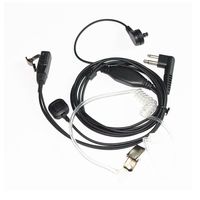 Caroo Covert Acoustic Tube Ear Piece Headset Mic With Finger PTT for Motorola Radio 2pin PMR446 PR400 Mag One BPR40 A8 EP450 AU1200 cp200 etc