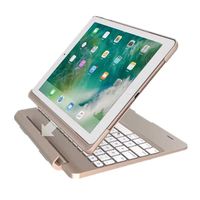iPad Keyboard Bluetooth Case 9.7,MeiLiio 7 Colors LED Backlit Bluetooth Wireless Detachable Keyboard Case with Folio Protective Back Cover Slim Smart Keyboard for Apple iPad Air 2 9.7 inch Tab (Gold)