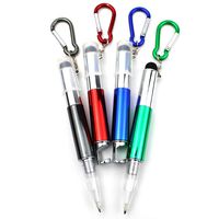 Misibao 4-in-1 multi-use ballpoint pen,portable phone holder pen with Carabiner for screen touch,Custom LOGO.4 Pack