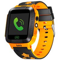 ele ELEOPTION Kids Smart Watches GPS Tracker Phone Call for Boys Girls Digital Wrist Watch, Sport Smart Watch, Touch Screen Cellphone Camera Anti-Lost SOS Learning Toy for Kids Gift (Orange&Black)