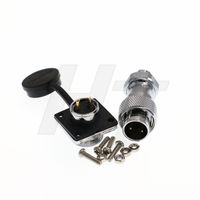 HangTon HF16 2 Pin Aviation Waterproof Power Connector Male Female Metal Cable Plug Panel Mount Socket 10A