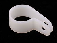 Shapenty White Nylon Screw Mounting R Type Cable Clamp Fastener Plastic Wires Cord Clip Fixer Holder Organizer for 3/8 Inch /9.5mm Diameter Wire Rope Tube Management, 60Pieces/Box