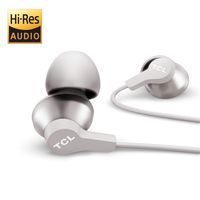 TCL ELIT200 In-Ear Earbuds Wired Headphones with Built-in Mic, Hi-Res Sound, Ergonomic Fit, 12.2 mm Driver - Cement Gray